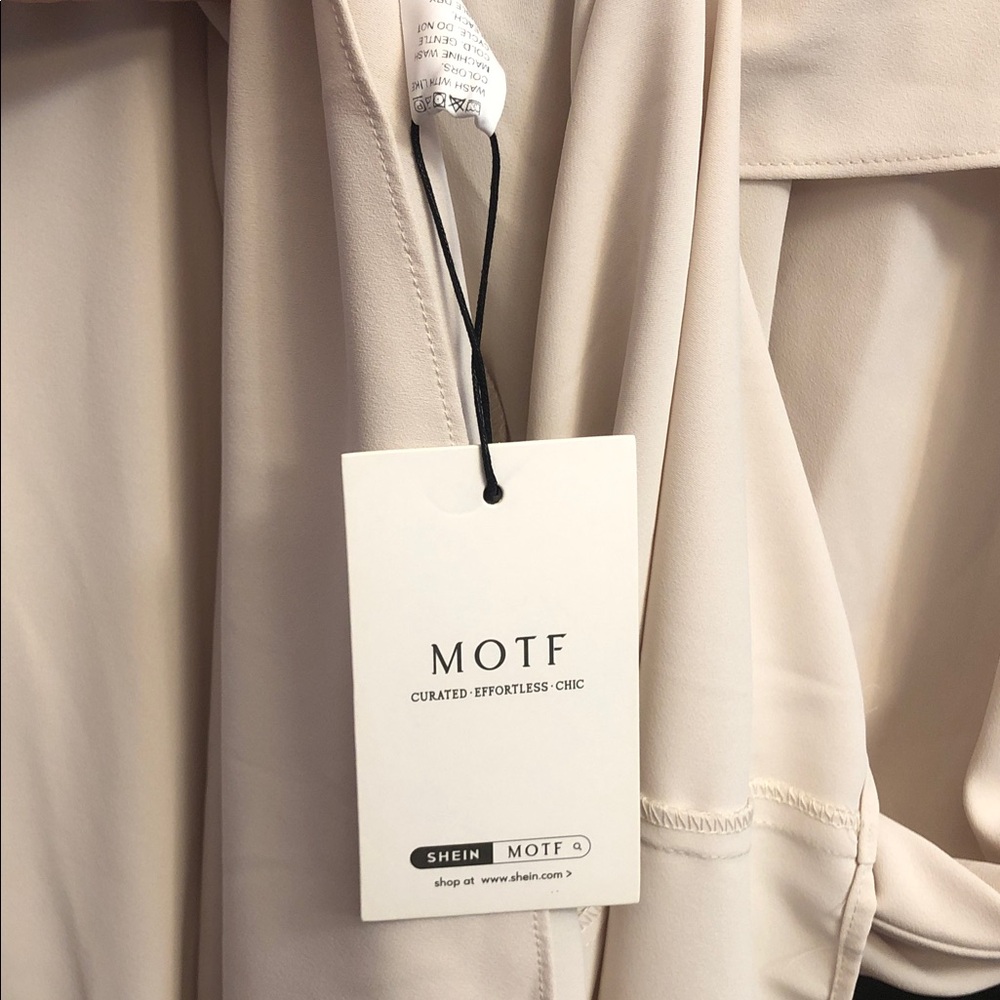 MOTF Cream Wrap-Style Midi Dress - Picture 5 of 5